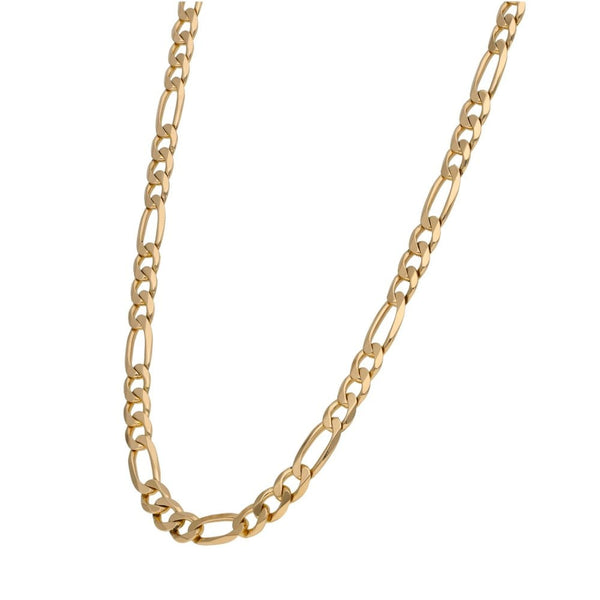 9ct Yellow Gold Figaro Chain - 22" - 18.5g