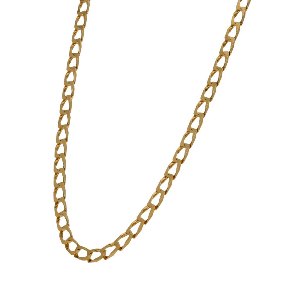 9ct Yellow Gold Curb Chain - 18" - 8.6g
