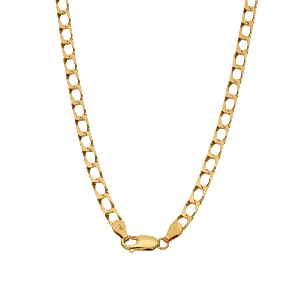 9ct Yellow Gold Curb Chain - 18" - 8.6g