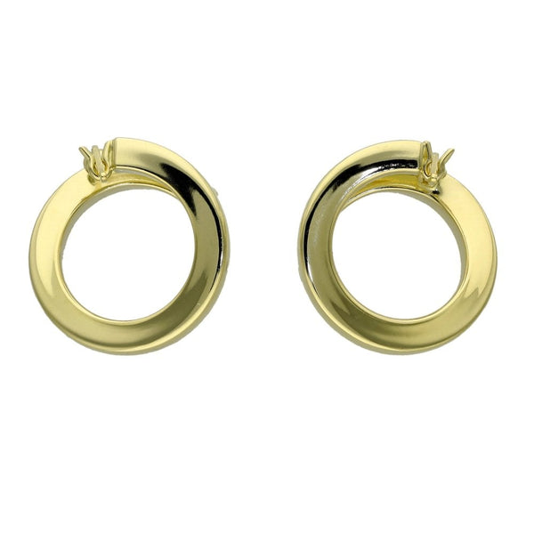 Ladies 18ct Yellow Gold Twist Hoop Earrings - 2.9g