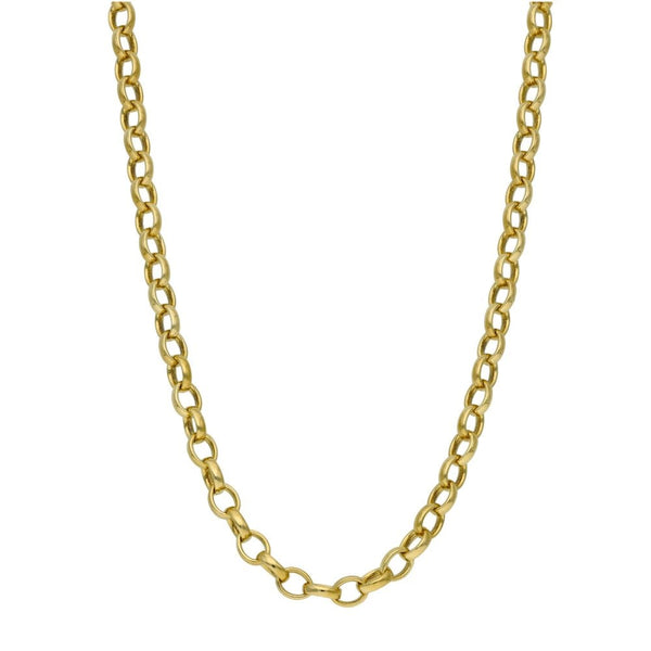 9ct Yellow Gold Oval Belcher Chain - 18" - 16.2g