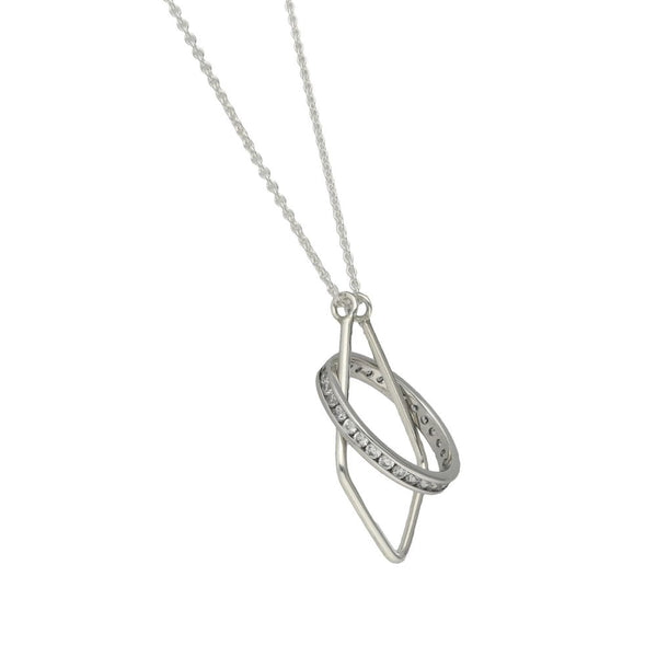 Silver Ring Holder Pendant & Chain - 18" - 4.2g