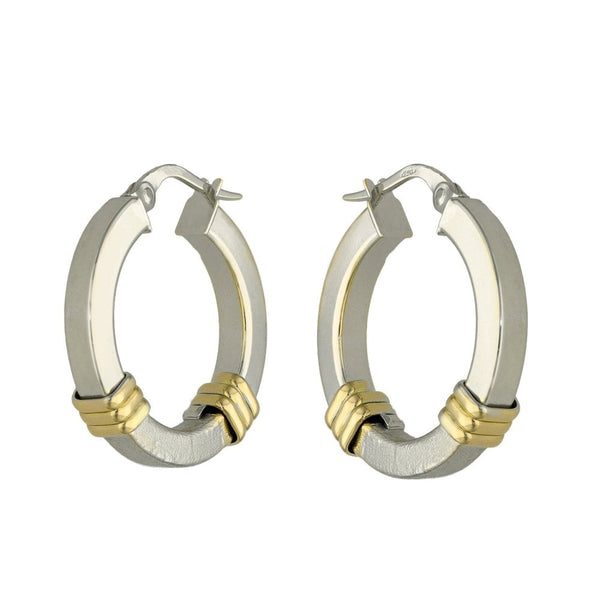 Ladies 18ct Multi-Tone Gold Hoop Earrings - 4.5g