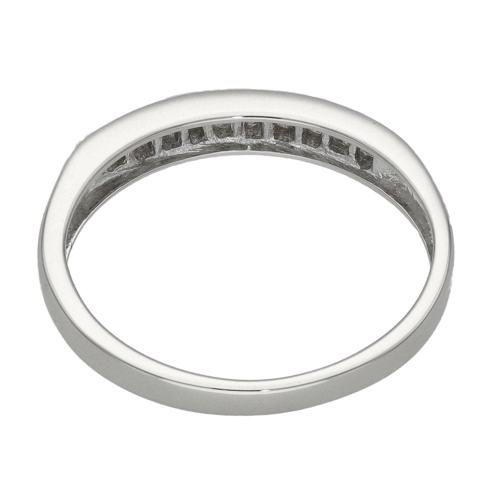 Ladies 18ct White Gold Diamond Set Eternity Ring - Size P