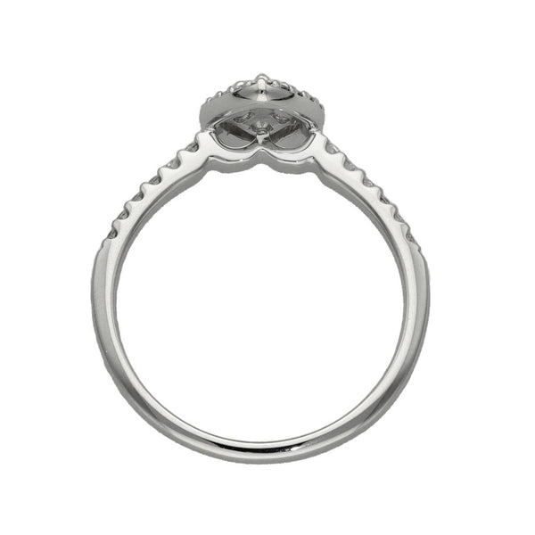 Ladies 9ct White Gold Diamond Cluster Ring - Size J - 0.34ct