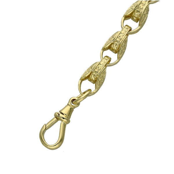 9ct Yellow Gold Fancy Bracelet - 6.5" - 19.5g