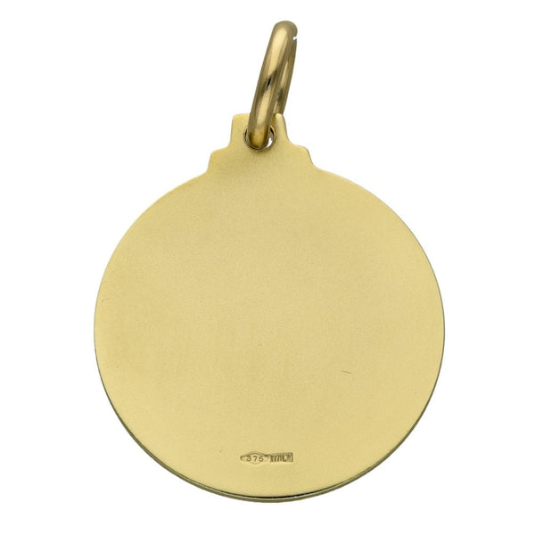 9ct Yellow Gold Large Round St. Christopher Pendant - 11.3g