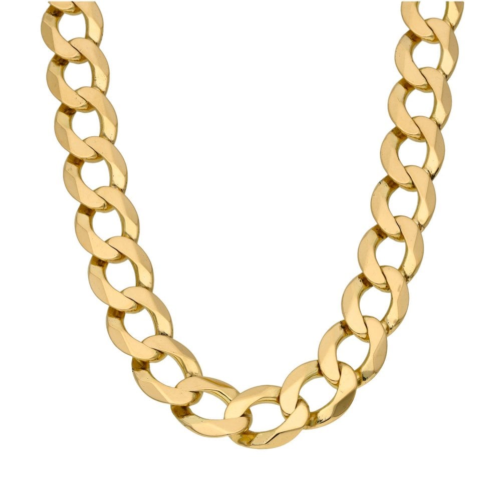 9ct Yellow Gold Heavy Curb Chain - 24" - 85.5g