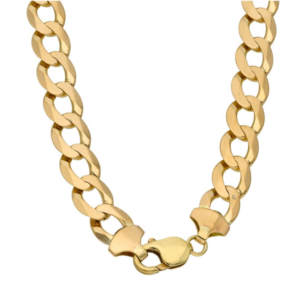 9ct Yellow Gold Heavy Curb Chain - 24" - 85.5g
