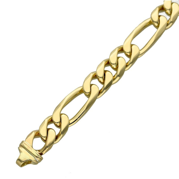 9ct Yellow Gold Heavy Figaro Bracelet - 9.5" - 73.4g