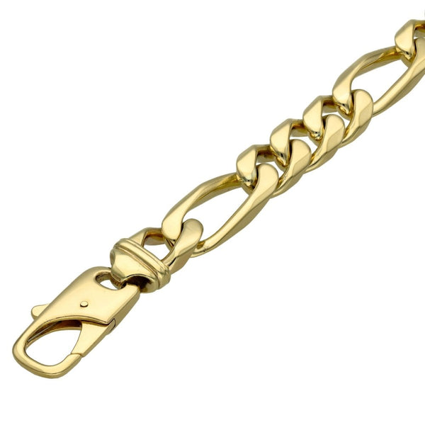 9ct Yellow Gold Heavy Figaro Bracelet - 9.5" - 73.4g