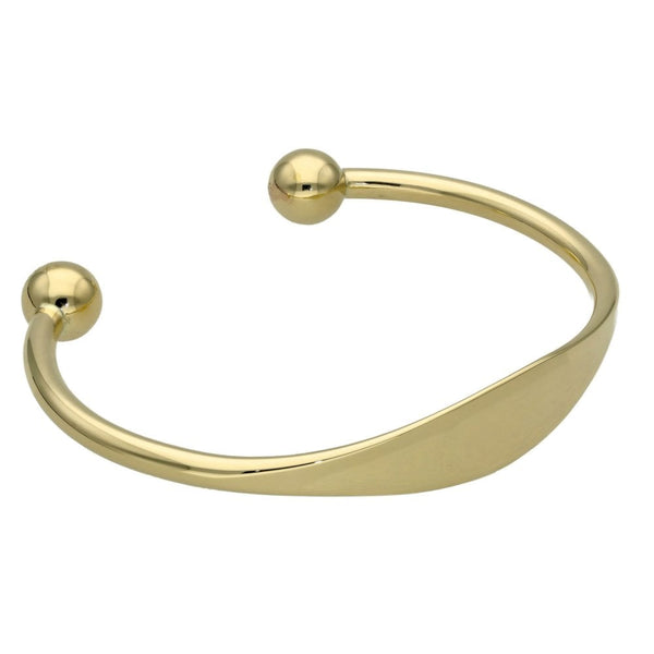 9ct Yellow Gold Identity Bar Torque Bangle - 23.0g