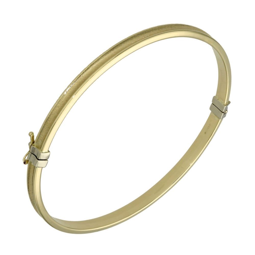 9ct Yellow Gold Round Hinged Bangle - 8.2g