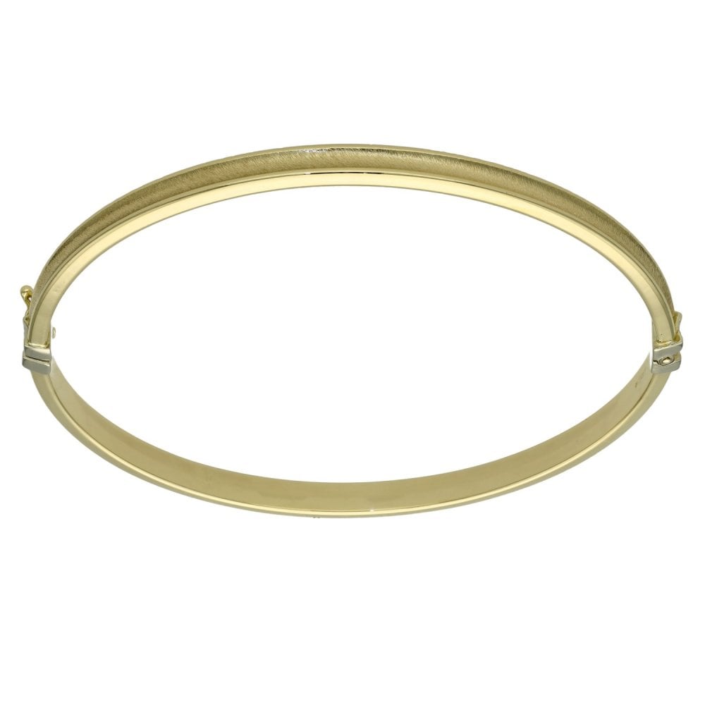 9ct Yellow Gold Round Hinged Bangle - 8.2g
