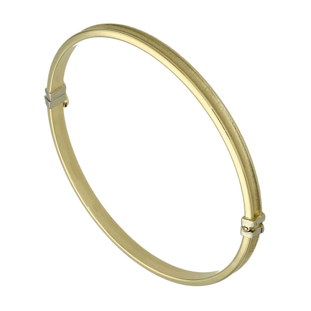 9ct Yellow Gold Round Hinged Bangle - 8.2g