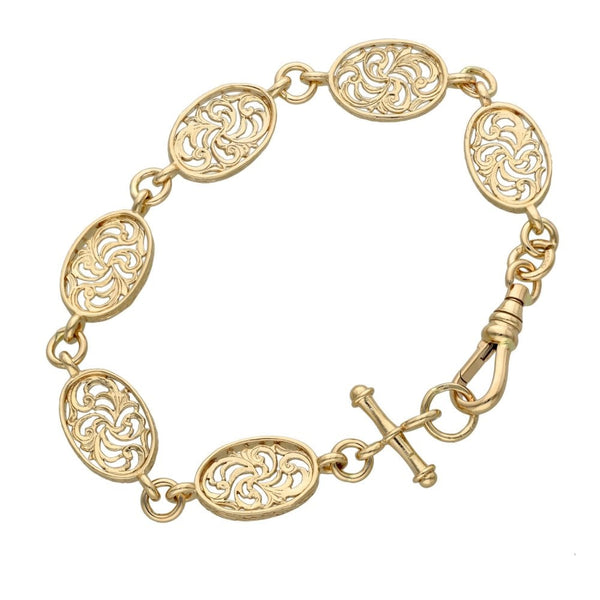 9ct Rose Gold Fancy Oval Link Bracelet - 11.6g - 7.5"