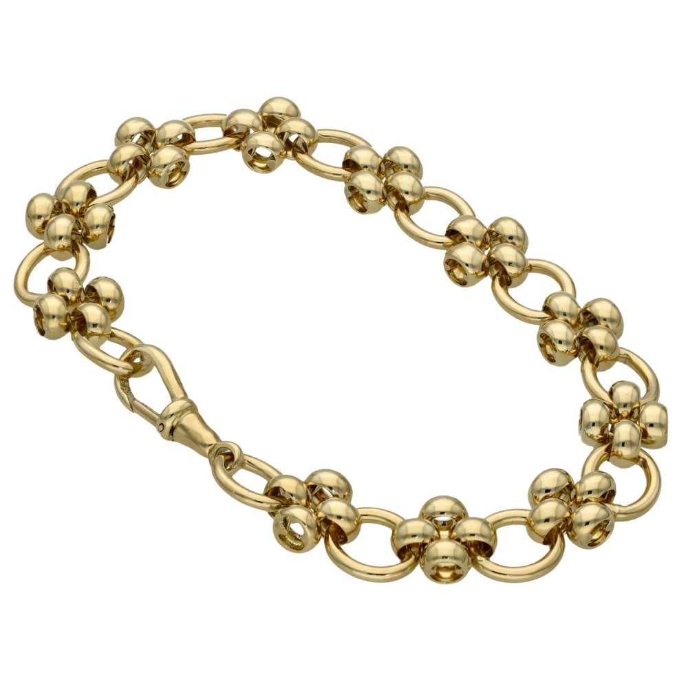 9ct Yellow Gold Fancy Link Bracelet - 19.0g - 8"