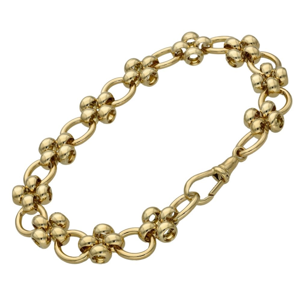 9ct Yellow Gold Fancy Link Bracelet - 19.0g - 8"