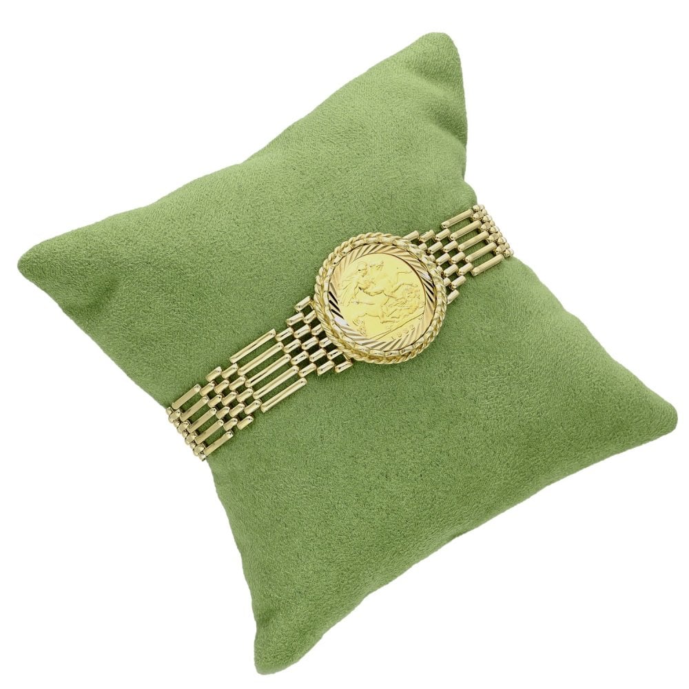 1982 Yellow Gold Half Sovereign Coin Gate Bracelet - 17.0g