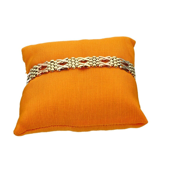 9ct Multi Tone Gold Fancy Bracelet - 7.5" - 16.3g