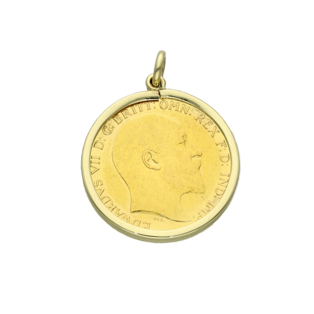 1902 Yellow Gold Half Sovereign Coin Pendant - 4.8g
