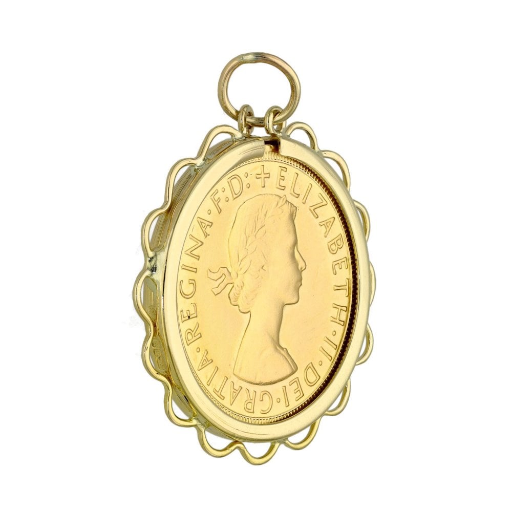 1968 Yellow Gold Full Sovereign Coin Pendant - 9.5g