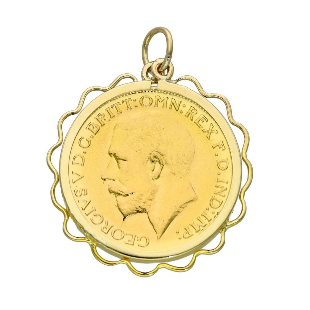 1928 Yellow Gold Full Sovereign Coin Pendant - 9.5g