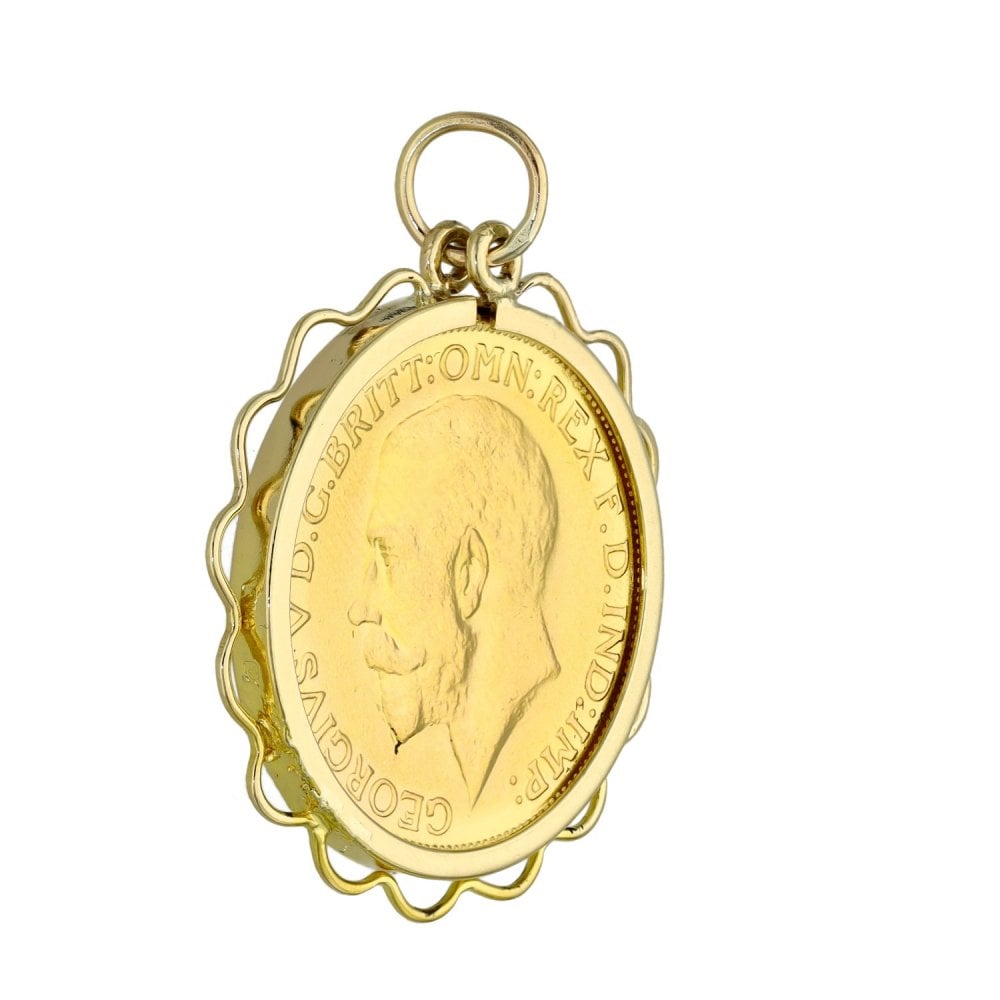 1928 Yellow Gold Full Sovereign Coin Pendant - 9.5g