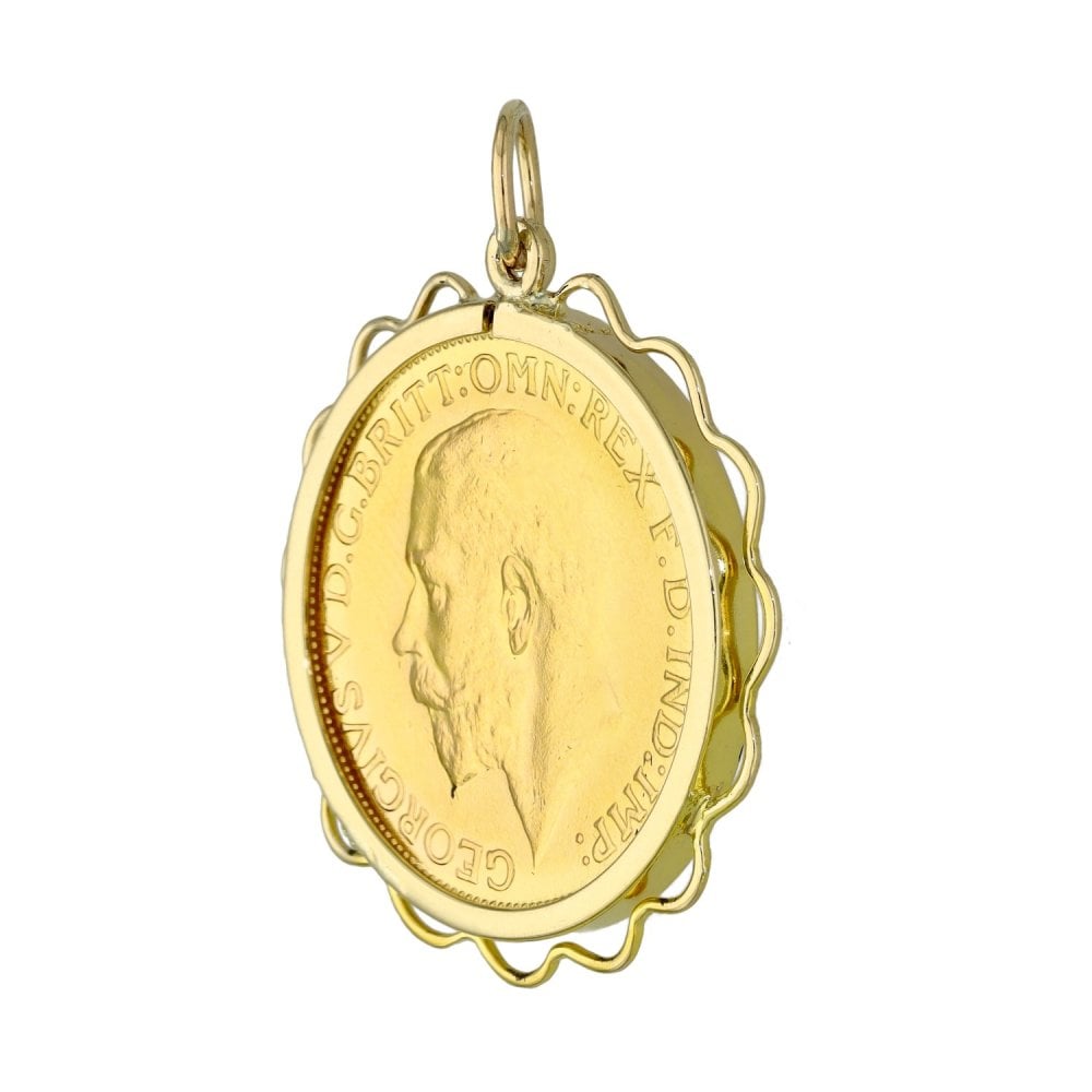 1928 Yellow Gold Full Sovereign Coin Pendant - 9.5g