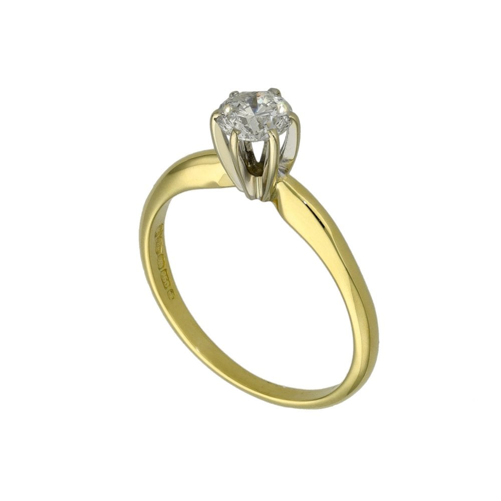 18ct Yellow Gold Diamond Solitaire Engagement Ring - 0.43ct