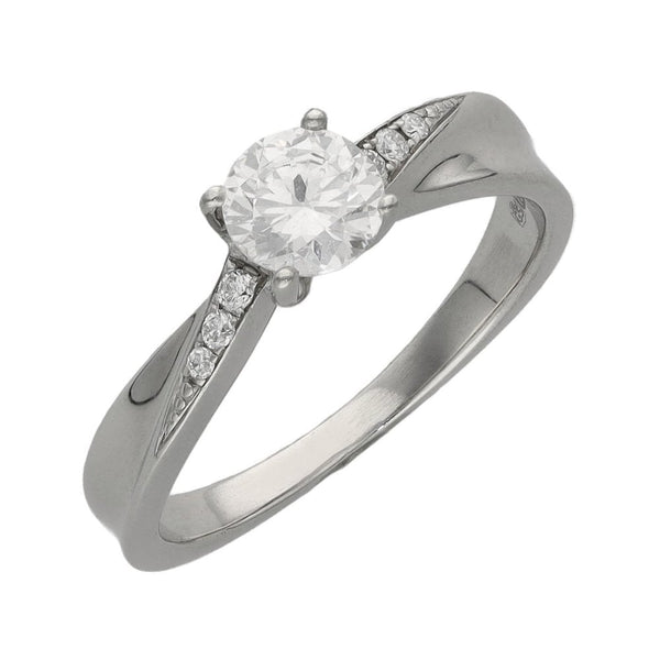 Ladies 18ct White Gold Diamond Engagement Ring - Size J