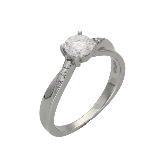 Ladies 18ct White Gold Diamond Engagement Ring - Size J