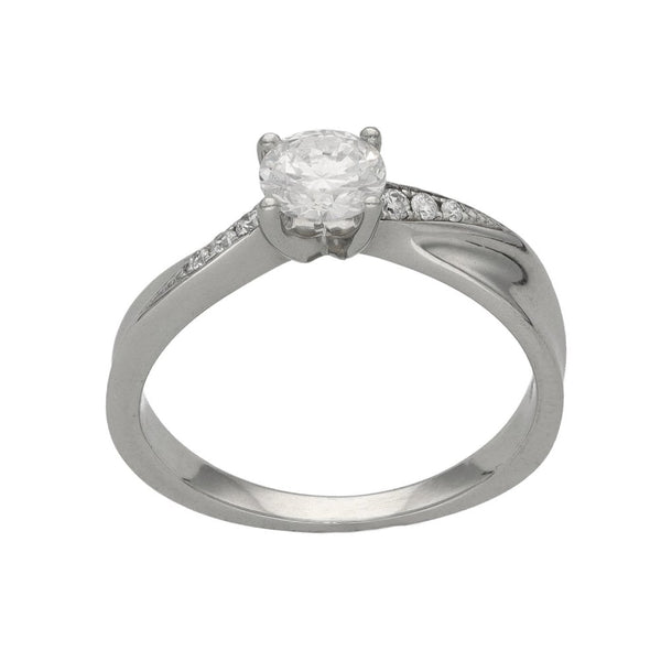 Ladies 18ct White Gold Diamond Engagement Ring - Size J