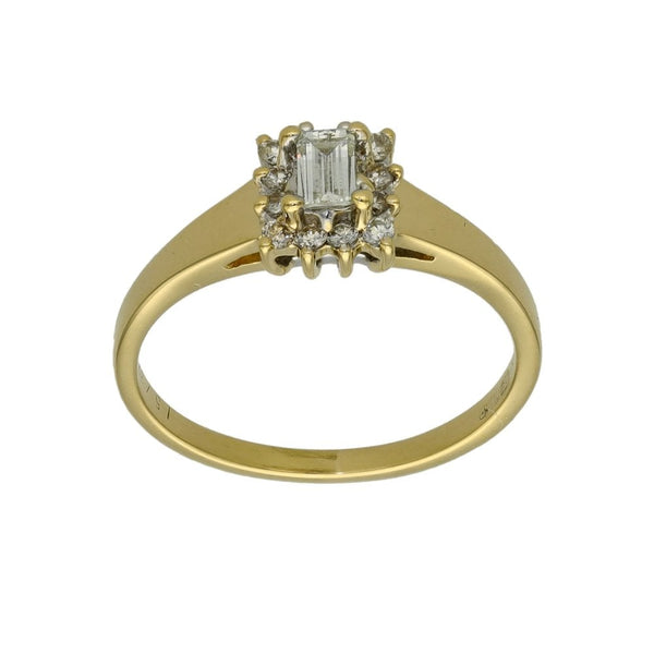 18ct Yellow Gold Diamond Engagement Ring - Size N - 0.37ct