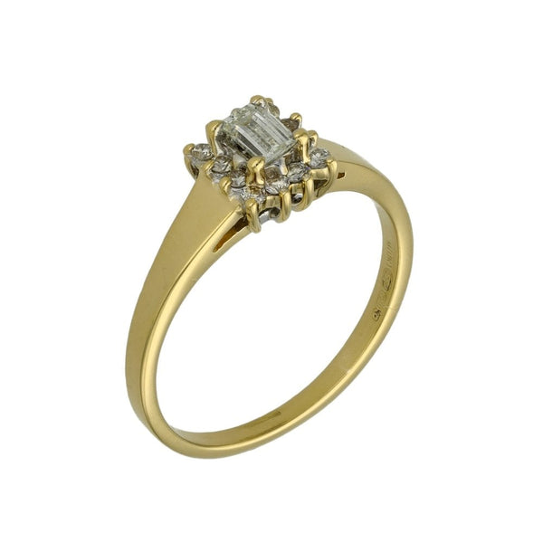 18ct Yellow Gold Diamond Engagement Ring - Size N - 0.37ct