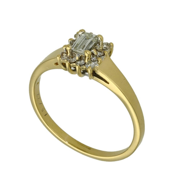 18ct Yellow Gold Diamond Engagement Ring - Size N - 0.37ct