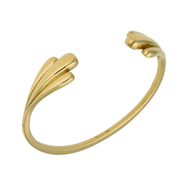 9ct Yellow Gold Fan Style Torque Bangle - 14.9g