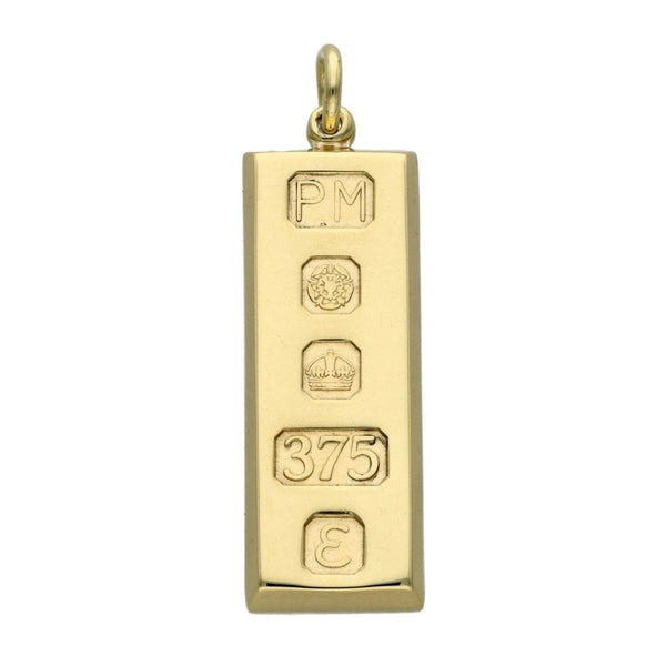 9ct Yellow Gold Ingot Pendant - 29.8g