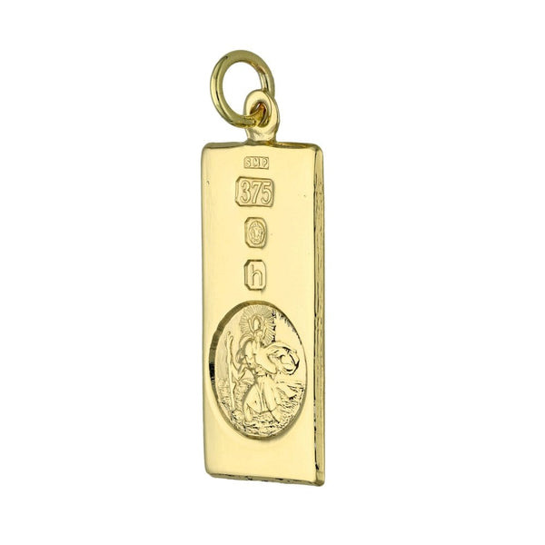 9ct Yellow Gold St Christopher Ingot Pendant - 3.6g