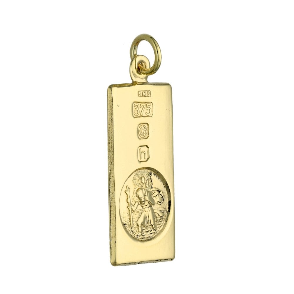 9ct Yellow Gold St Christopher Ingot Pendant - 3.6g