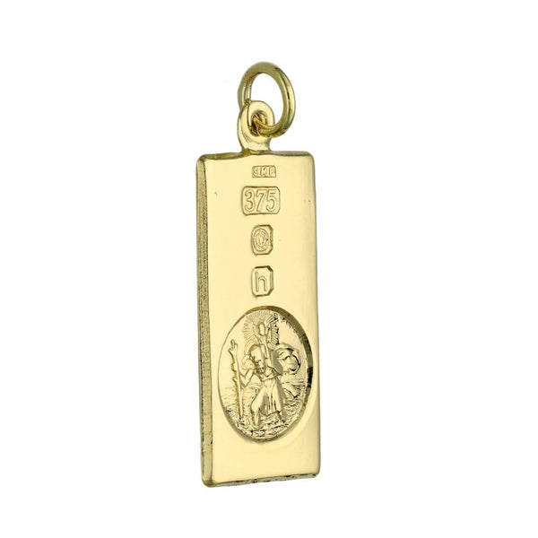 9ct Yellow Gold St Christopher Ingot Pendant - 3.6g