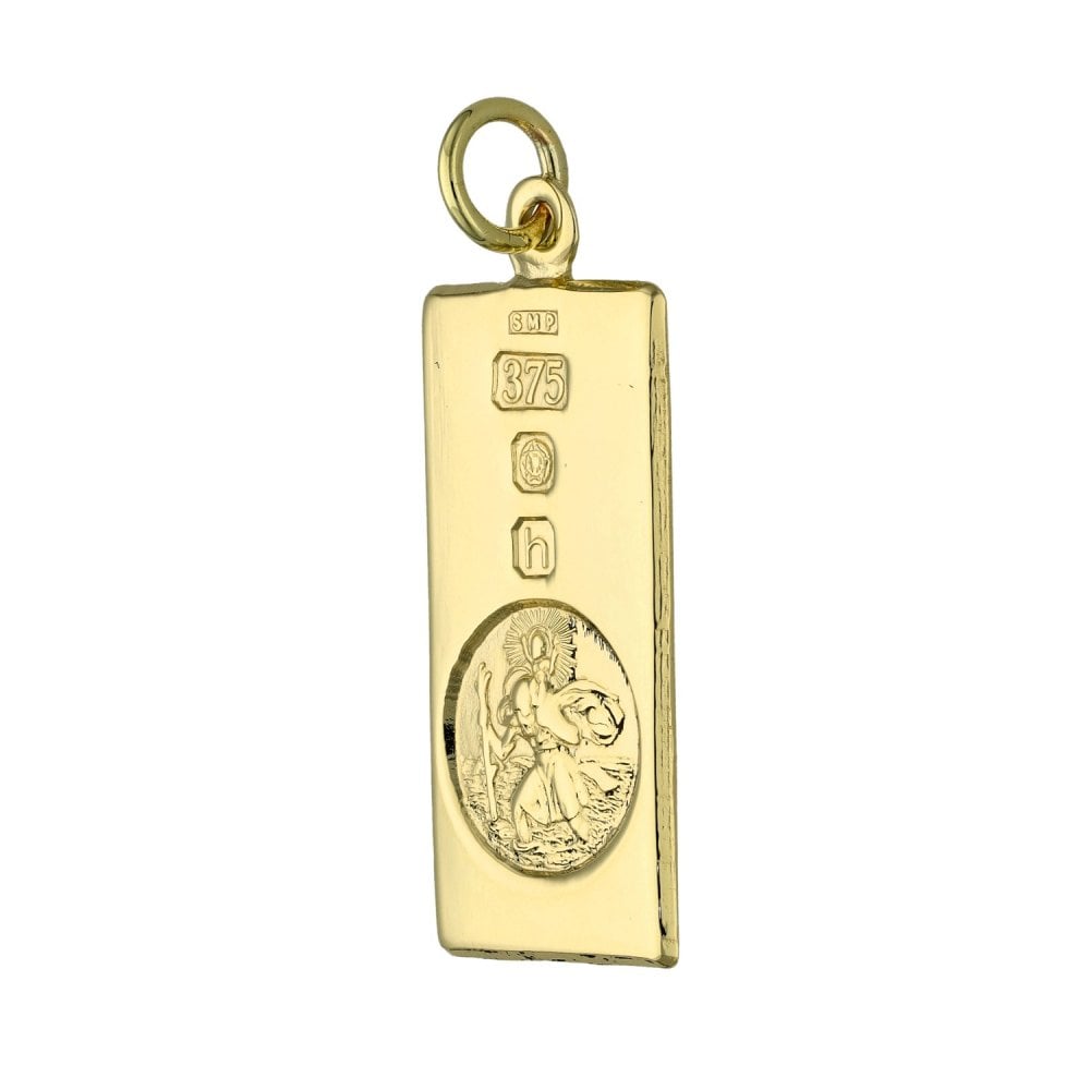 9ct Yellow Gold St Christopher Ingot Pendant - 3.6g