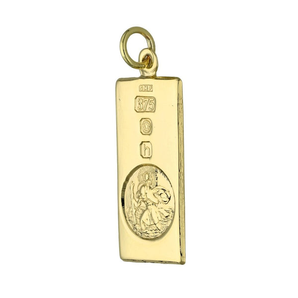 9ct Yellow Gold St Christopher Ingot Pendant - 3.6g