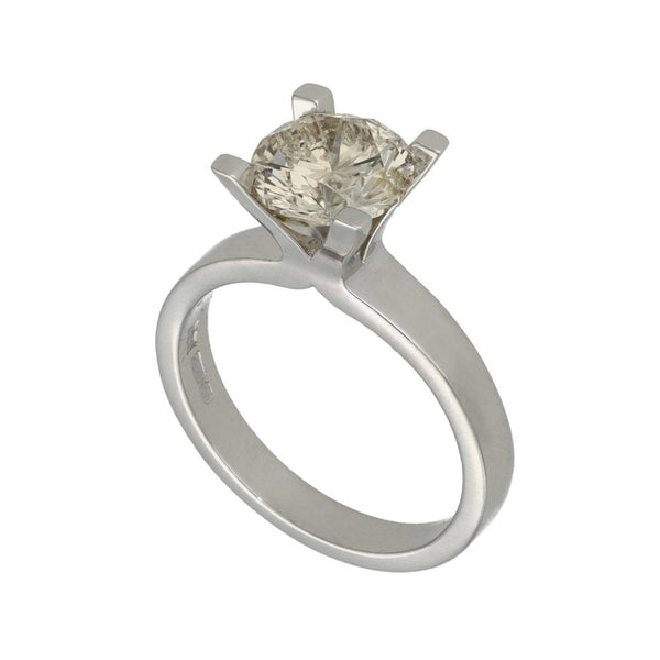 18ct White Gold Certified Diamond Engagement Ring - 2.10ct