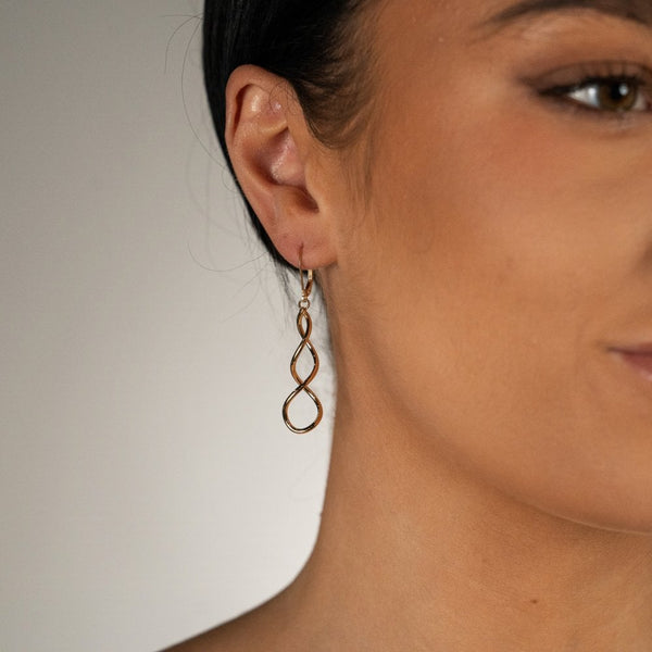 9ct Yellow Gold Twist Drop Earrings