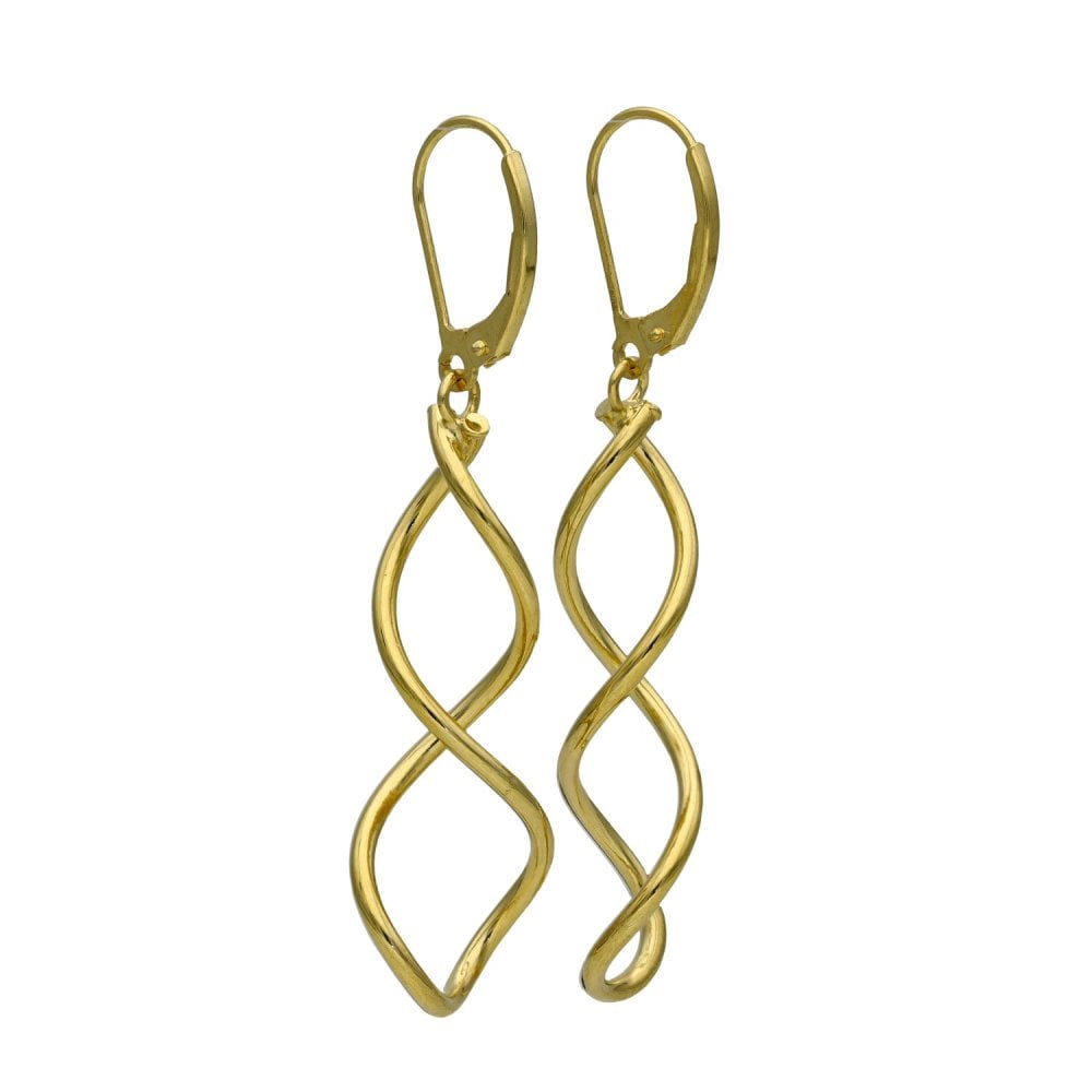 9ct Yellow Gold Twist Drop Earrings