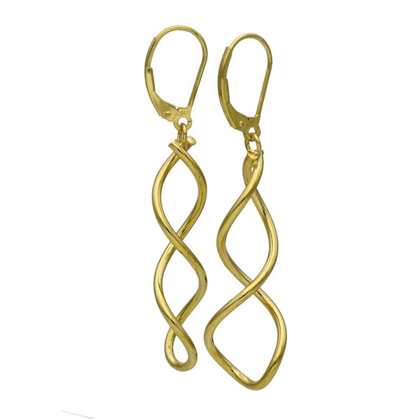 9ct Yellow Gold Twist Drop Earrings