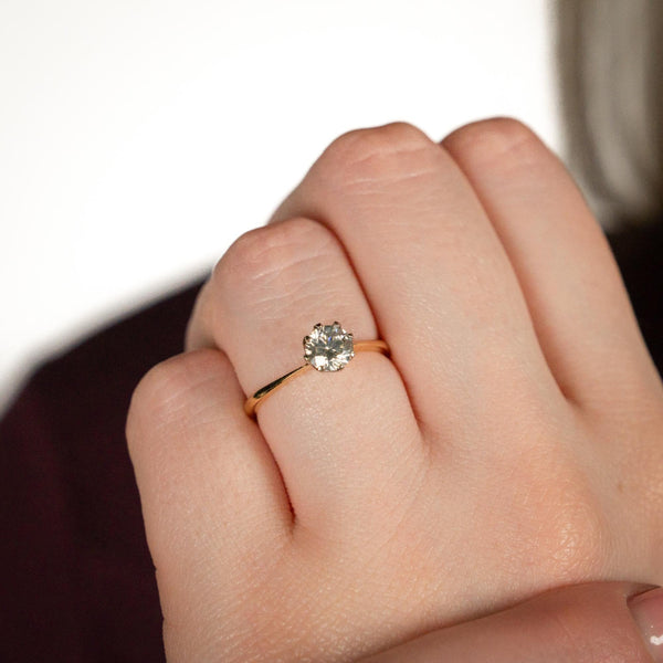 18ct Yellow Gold Diamond Engagement Ring - Size M