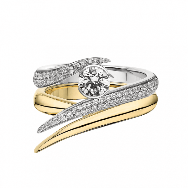 18ct White Gold 0.99ct Interlocking Solitaire 50 Engagement Ring