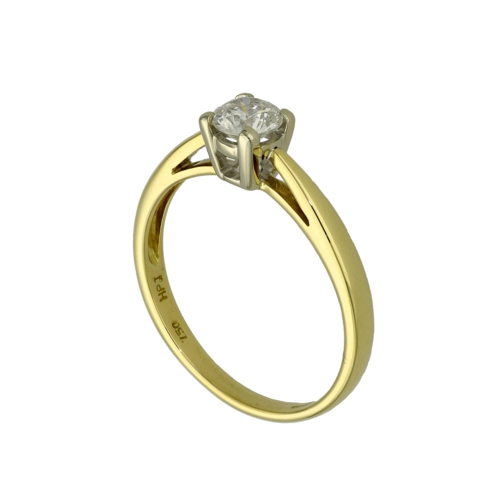 18ct Yellow Gold Diamond Solitaire Engagement Ring - 0.50ct